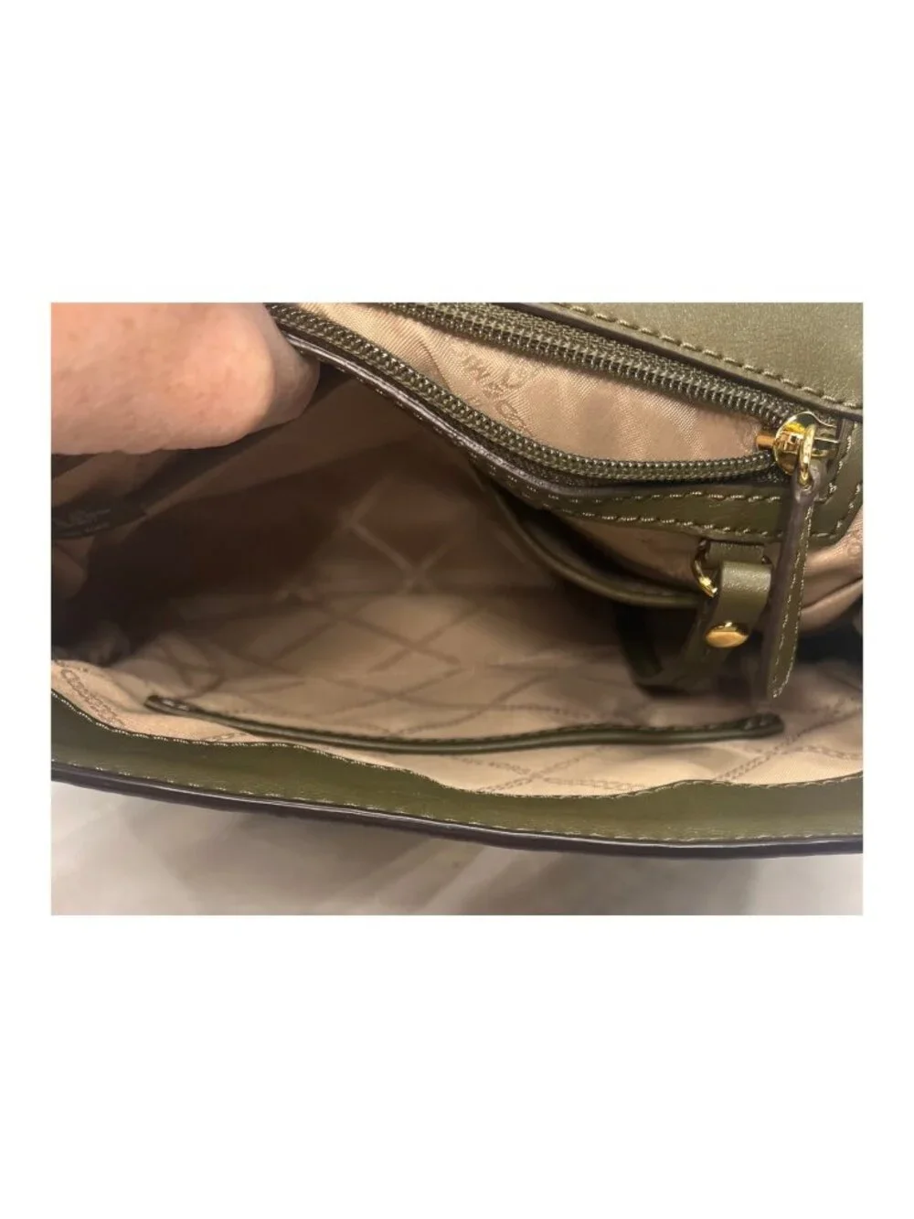 Michael Kors Whitney Studded Lamb Leather Backpack Olive Gold